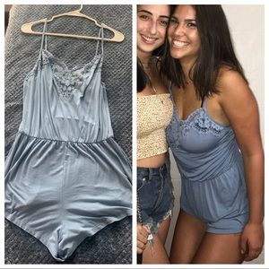 Blue Lace Romper